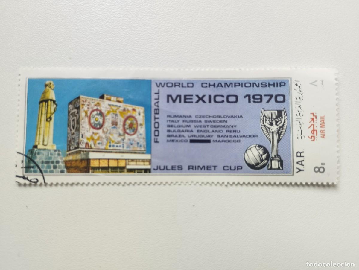 Sellos: YAR 1974 LOTE 2 SELLOS CONMEMORATIVOS MUNDIAL DE FUTBOL SEDE MEXICO 70
