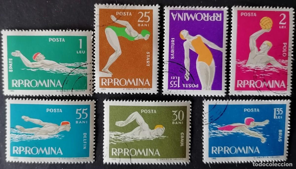 Sellos: RUMANIA 1963 - DEPORTES ACU&Aacute;TICOS .