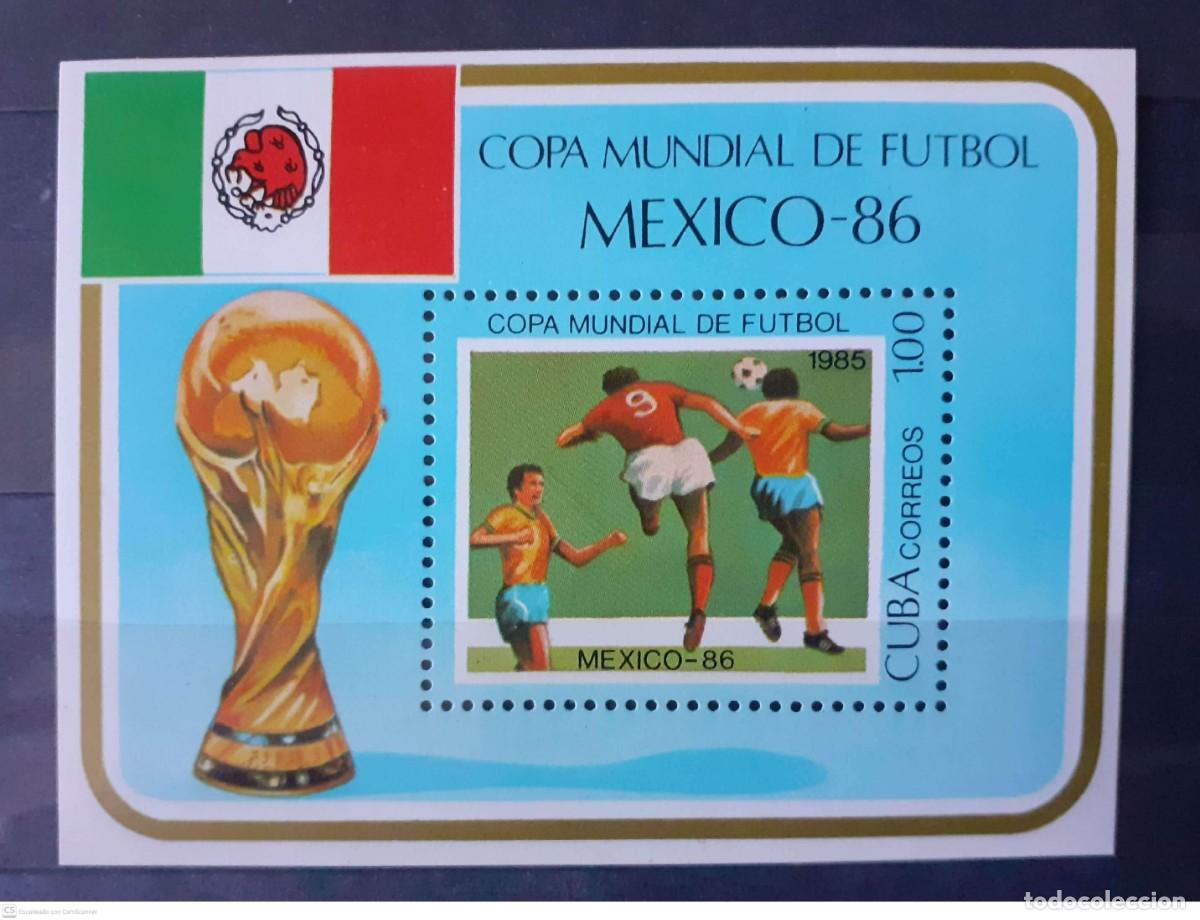 Sellos: CUBA H.B. n&ordm; 87* Copa mundial de f&uacute;tbol M&eacute;xico 86