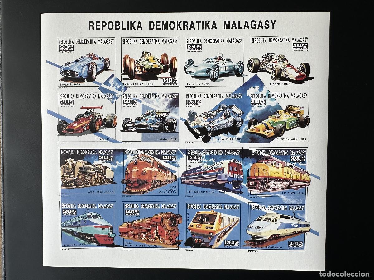 Sellos: Madagascar 1990/1993 Mi. 1446 - 1461 ND Autos Bugatti Porsche Honda Ferrari