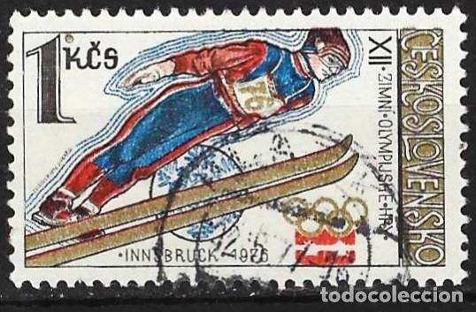 Sellos: Checoslovaquia 1976 - Mi 2305 - YT 2149 - Juegos ol&iacute;mpicos de Innsbruck : Salto de esqu&iacute;