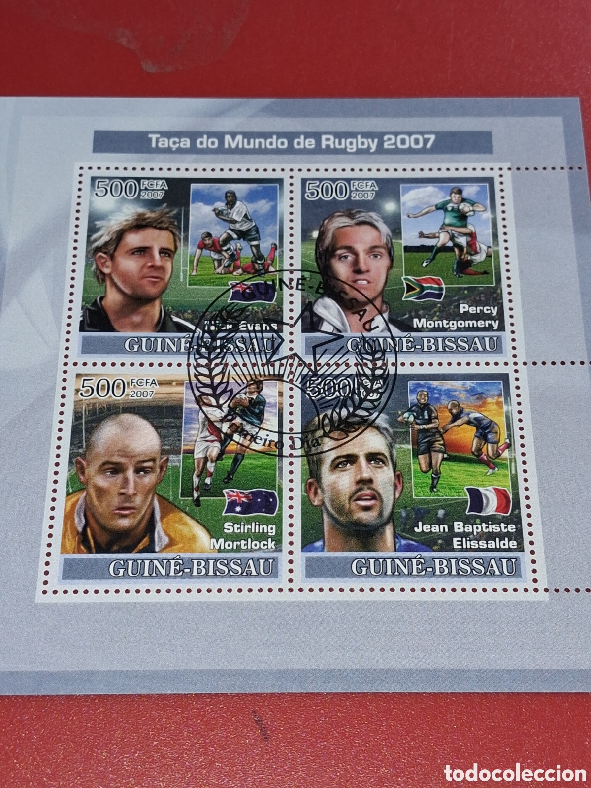 Sellos: HB Guinea Bissau mtdo 2007. Rugby. F&uacute;tbol americano. Deporte. Atletas. Competici&oacute;n. Bandera. Selecci