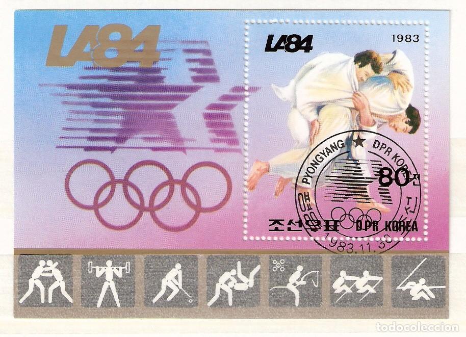 Sellos: COREA - KOREA - BLOQUE - OLIMPIADA DE LOS ANGELES 1984 - MATASELLADO