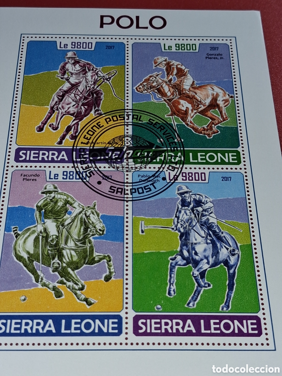 Sellos: HB Sierra Leona mtdo 2017. Polo. Deporte. Juego. Caballo. Fauna. Mam&iacute;fero. Competici&oacute;n.