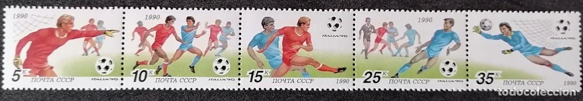 Sellos: URSS 1990 - F&Uacute;TBOL / ITALIA .