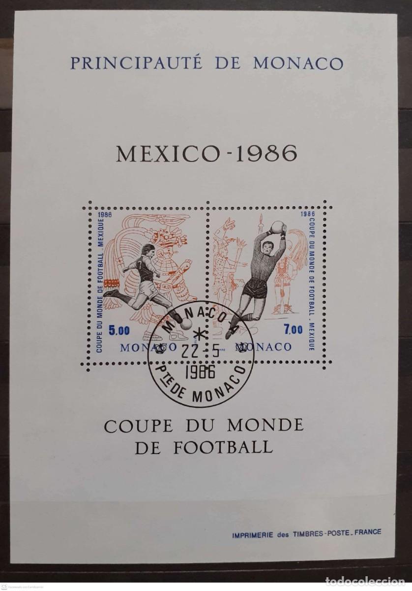 Sellos: M&Oacute;NACO H.B. n&deg; 35&deg; Copa mundial de f&uacute;tbol M&eacute;xico 86
