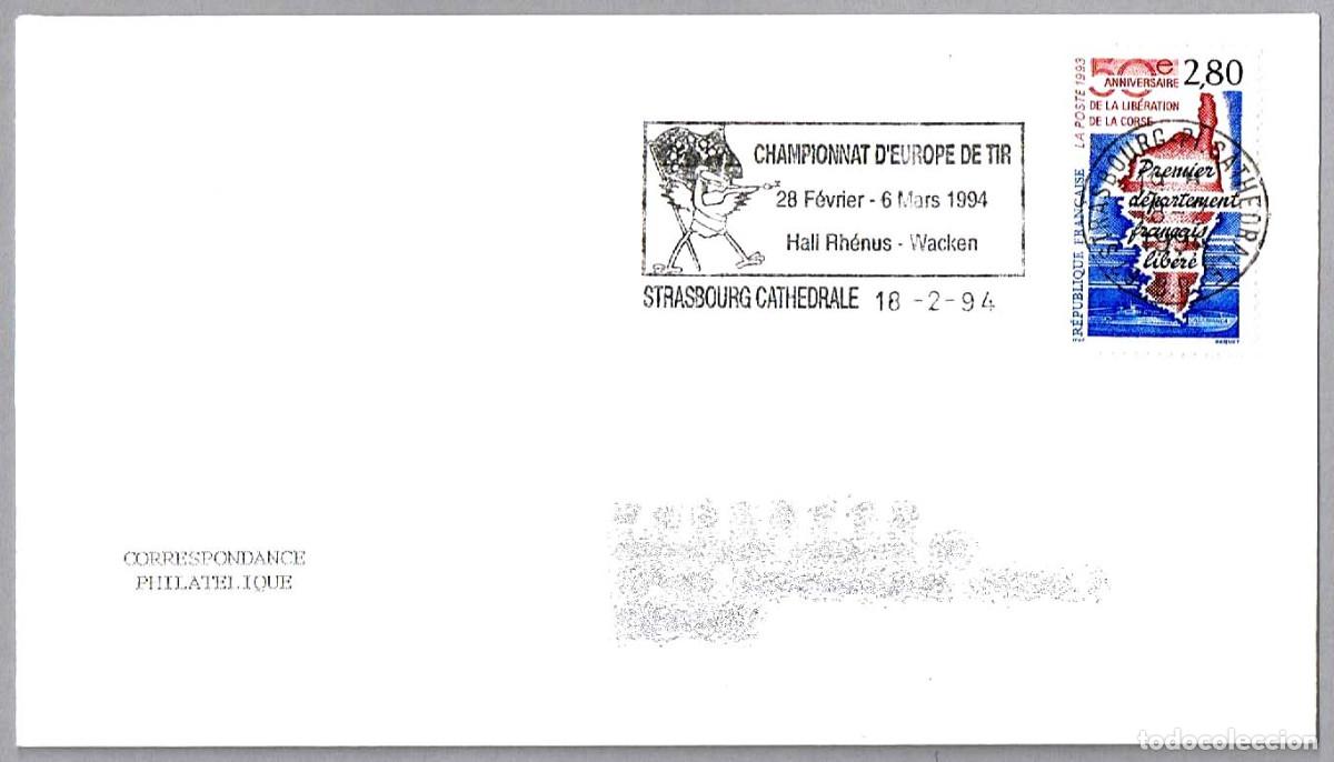 Sellos: Matasellos DEPORTES - TIRO - CAMPEONATO DE EUROPA. Strasbourg, Francia, 1994