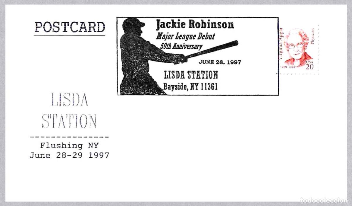 Sellos: Matasellos DEPORTES - BEISBOL - JACKIE ROBINSON. Bayside NY, Estados Unidos, 1997