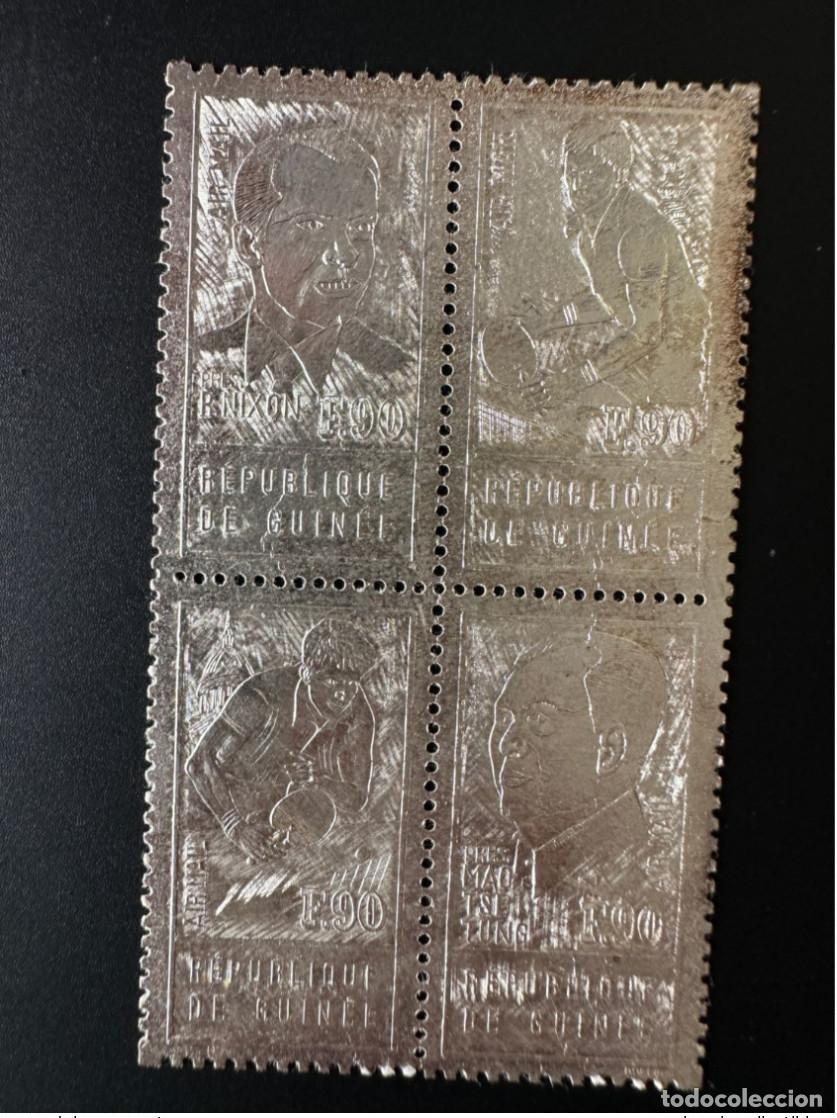 Sellos: Guinea 1972 Mi. 597-600 Plata Mao Tse-Tung Nixon Ping Pong Tenis de mesa