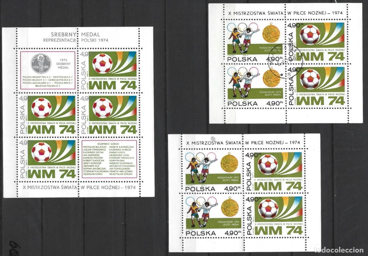 Sellos: POLONIA - 1974 - 10&ordm; CAMPEONATO DE FUTB&Oacute;L DEL MUNDO IN ALEMANIA - MEDALLA PLATA PARA POLONIA - MNH