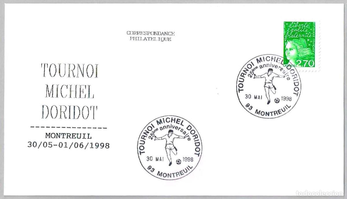 Sellos: Matasellos DEPORTES - FUTBOL - TORNEO MICHEL DORIDOT. Montreuil, Francia, 1998