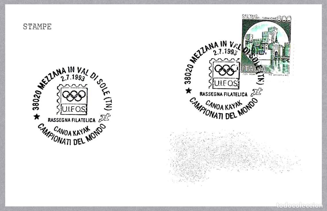 Sellos: Matasellos DEPORTES - REMO - CAMP. MUNDO CANOA KAYAK. Mezzana in Val di Sole, Italia, 1993