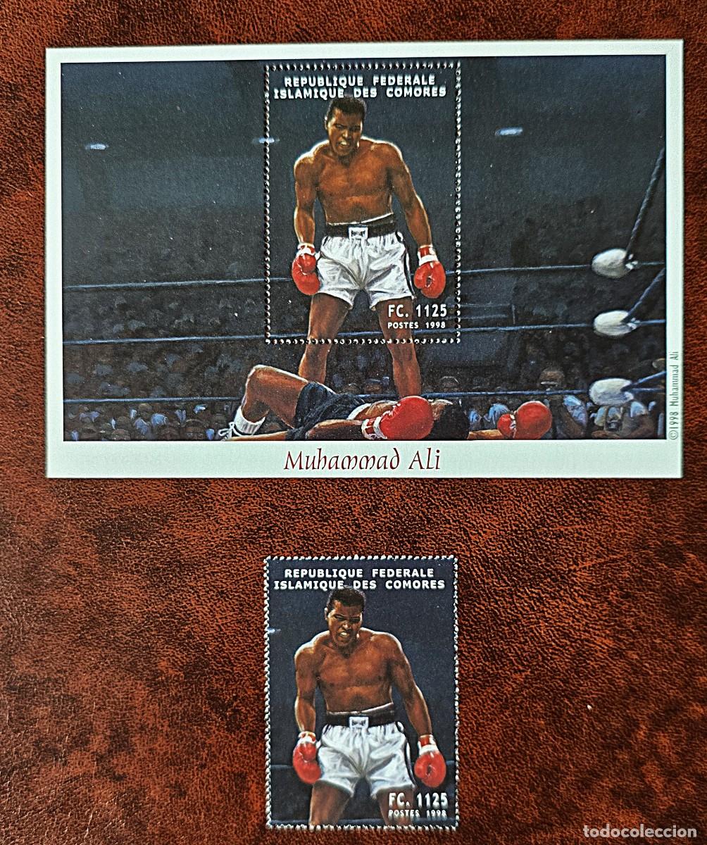 Sellos: SELLOS NUEVOS Rep&uacute;blica de las Comoras 1998 - sello y hoja bloque - Muhammad Ali BOXEO