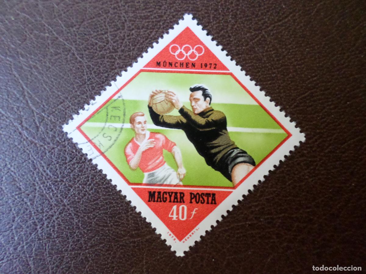 Sellos: futbol, hungria, munich 1972, sello usado