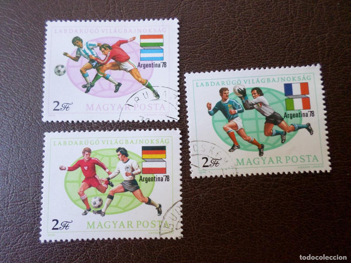 Sellos: futbol, hungria, argentina 1978, 3 sellos usados
