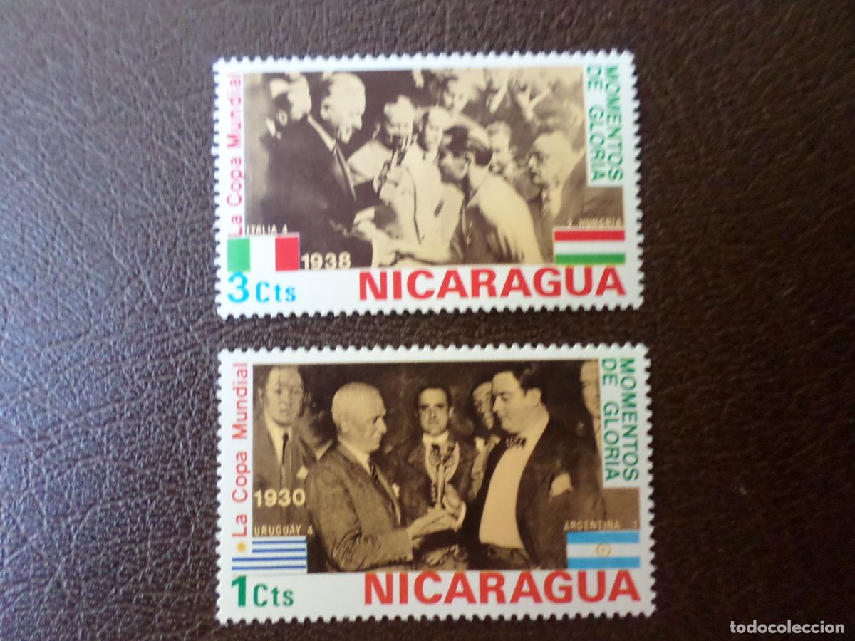 Sellos: futbol, nicaragua, la copa mundial, 2 sellos nuevos sin fijasellos