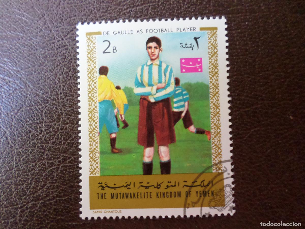 Sellos: futbol, yemen, de gaulle jugador de futbol