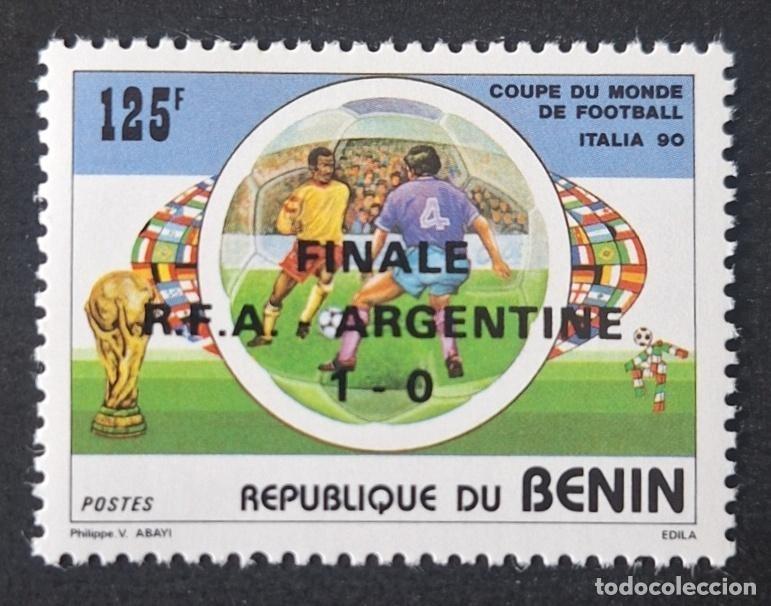 Stamps: Ben&iacute;n 1990 Mi. 498 sobrecargado Final RFA Argentina F&uacute;tbol Italia 90