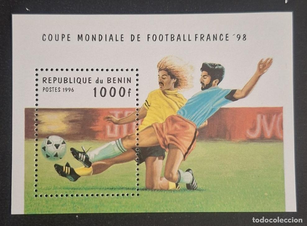 Briefmarken: Ben&iacute;n 1996 Mi. Bl. 15 Copa Mundial F&uacute;tbol Francia 98 FIFA deporte