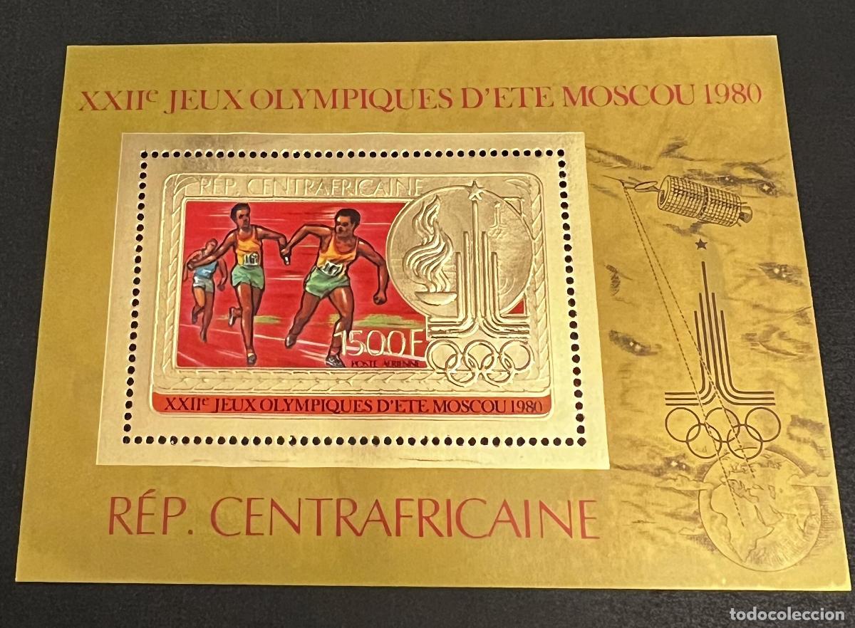 Stamps: Centro&aacute;frica 1980 Mi. Bl. 88 Juegos Ol&iacute;mpicos Mosc&uacute; carrera oro