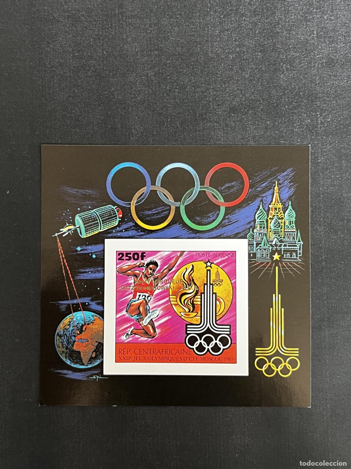 Francobolli: Centro&aacute;frica 1980 Mi. Bl. 115B ND Juegos Ol&iacute;mpicos Mosc&uacute; atletismo