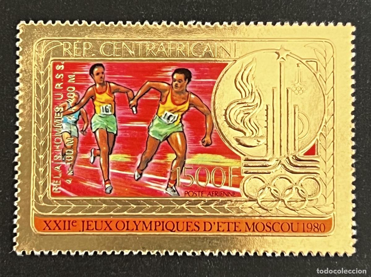 Francobolli: Centro&aacute;frica 1980 Mi. 733 JJ.OO. Mosc&uacute; relevo 4x100m oro