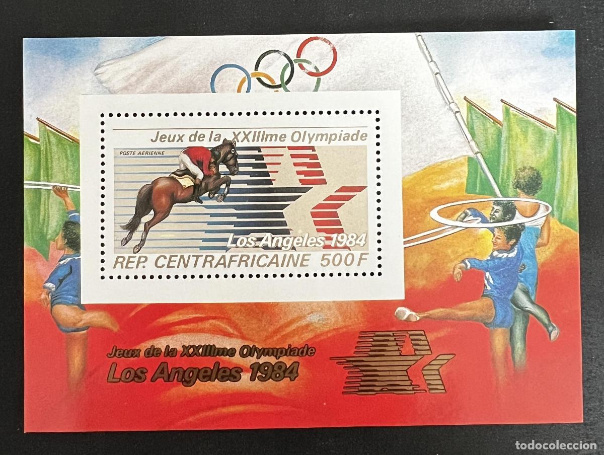 Sellos: Centro&aacute;frica 1983 Mi. Bl. 246 JO Los &Aacute;ngeles 1984 equitaci&oacute;n caballo