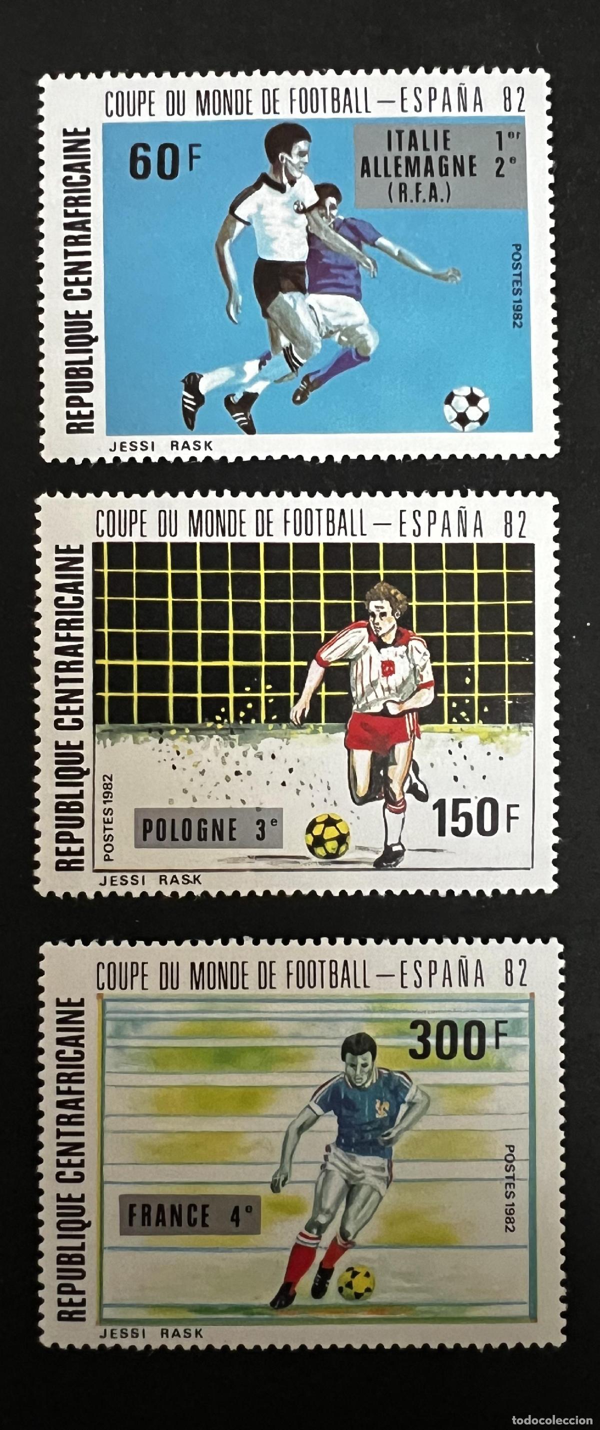 Stamps: Centro&aacute;frica 1982 Mi. 882-884 sobrecargado Copa del Mundo f&uacute;tbol Espa&ntilde;a 82