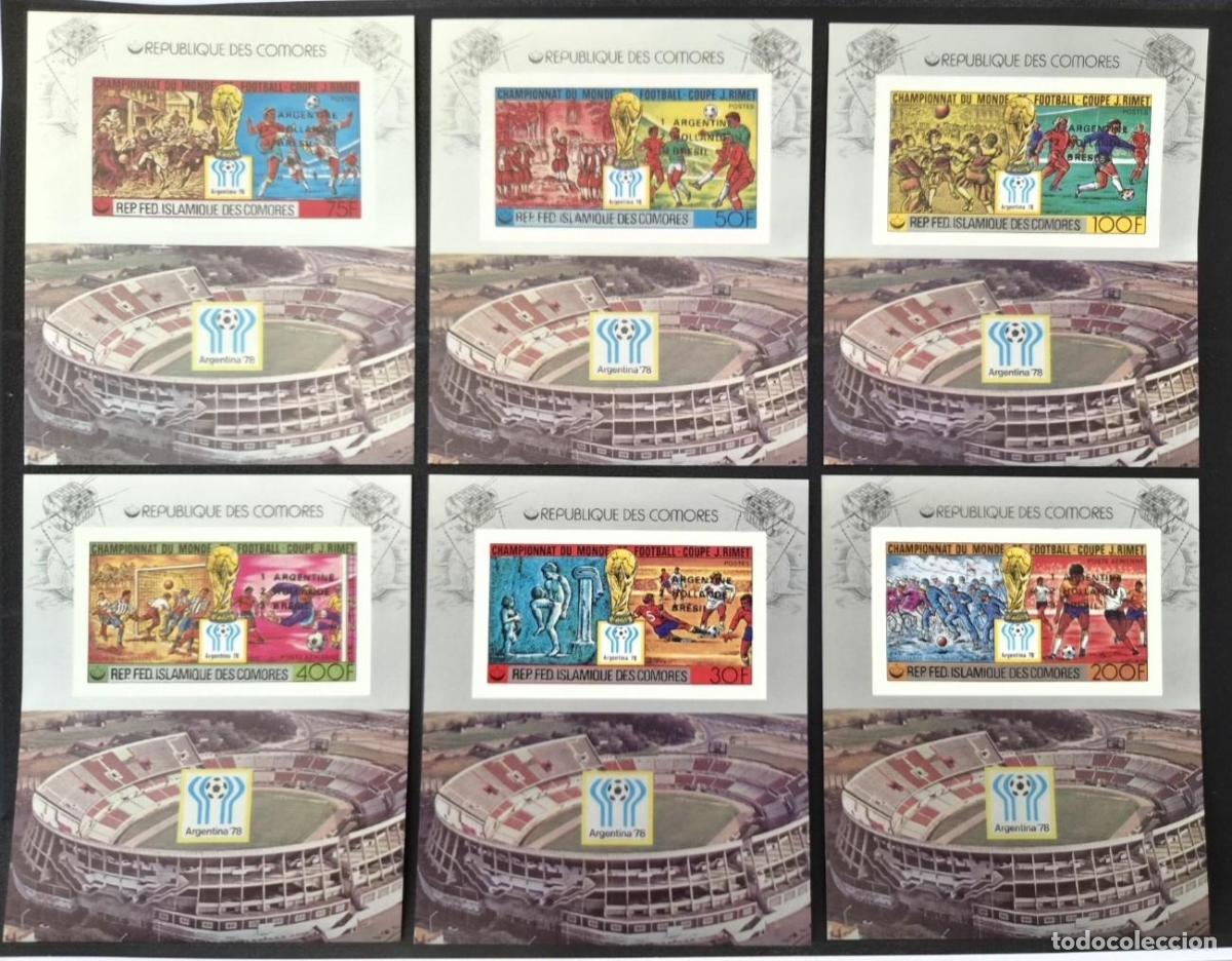 Sellos: Comoras 1978 Mi. Bl. 174-180 negro ND F&uacute;tbol Copa Mundial Argentina 78