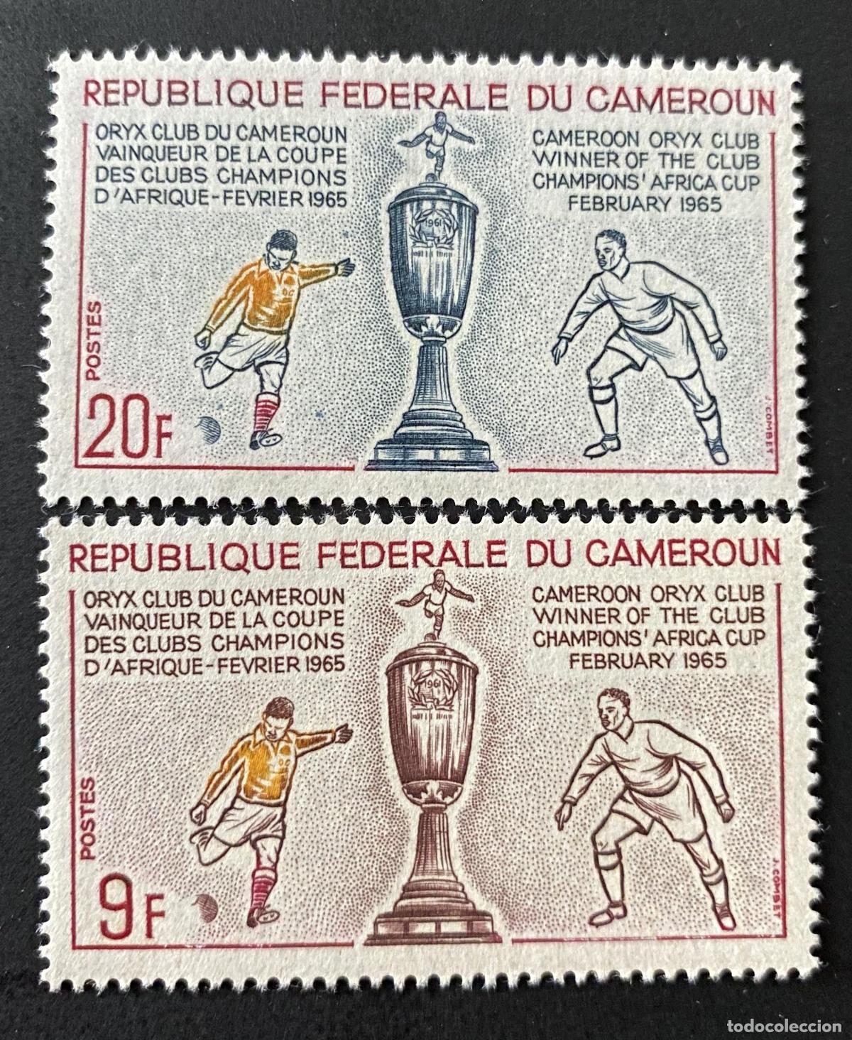 Sellos: Camer&uacute;n 1965 Mi. 433-434 &Oacute;rice Copa Campeones &Aacute;frica f&uacute;tbol