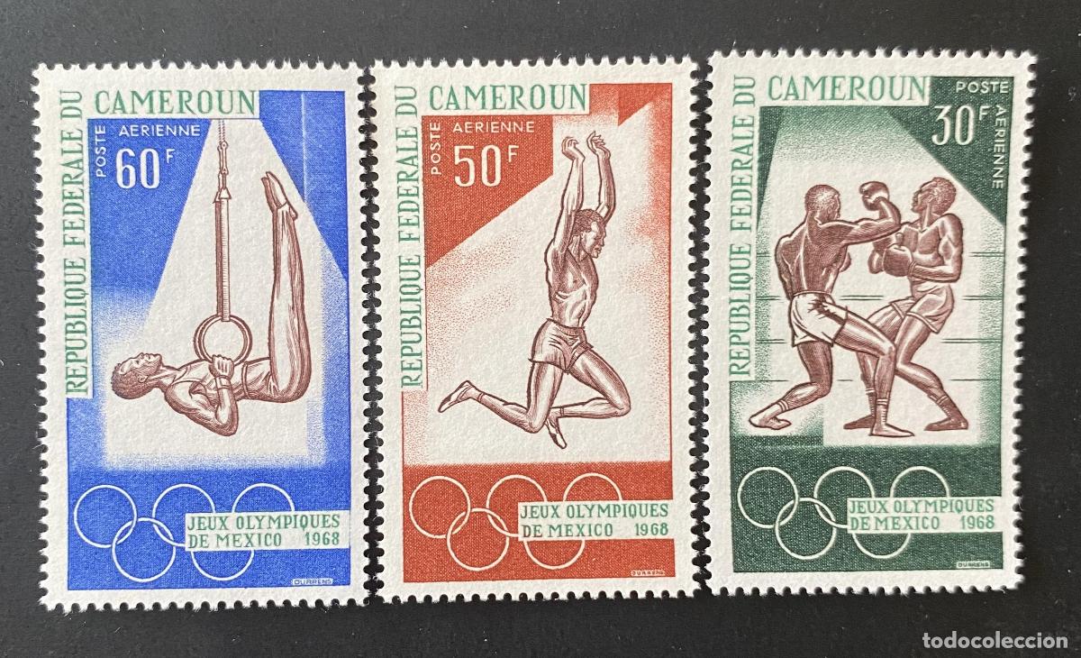 Sellos: Camer&uacute;n 1968 Mi. 552-554 JJ.OO. M&eacute;xico boxeo gimnasia