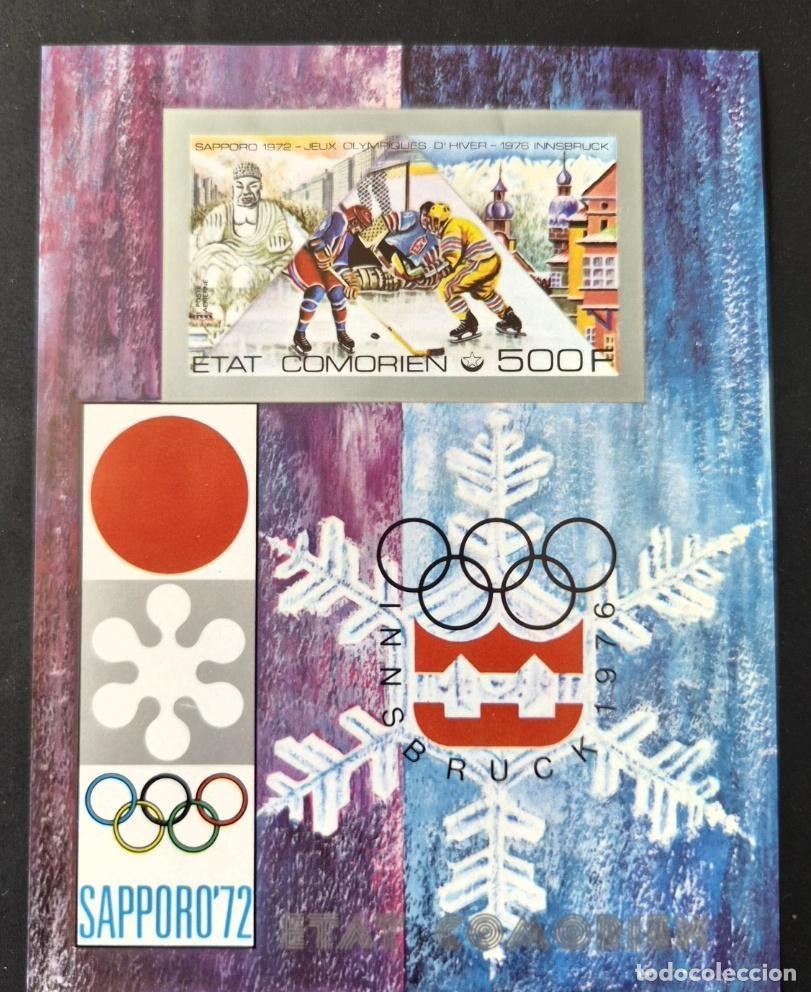 Sellos: Comoras 1976 Mi. Bl. 272 ND JJOO invierno Sapporo Innsbruck hockey