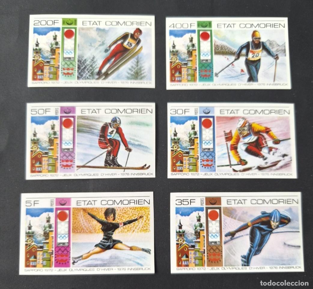 Sellos: Comoras 1976 Mi. 266-271 ND JJ.OO. invierno Sapporo Innsbruck esqu&iacute;