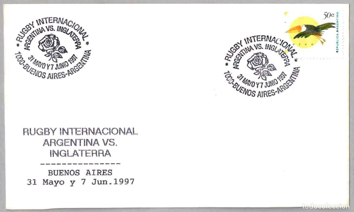 Sellos: Matasellos DEPORTES - RUGBY INT. ARGENTINA VS INGLATERRA. Buenos Aires, Argentina, 1997