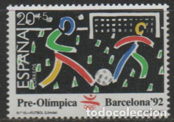Sellos: EDIFIL 3027, GIMNASIA, OLIMPIADAS DE BARCELONA 92, FUTBOL, NUEVO **