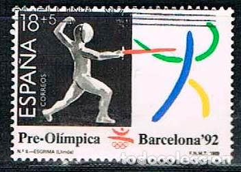 Sellos: EDIFIL 3027, OLIMPIADAS DE BARCELONA 92, ESGRIMA, NUEVO **