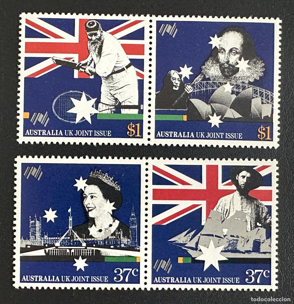 Sellos: Australia 1988 Mi. 1114-1117 I emisi&oacute;n conjunta Reino Unido Shakespeare