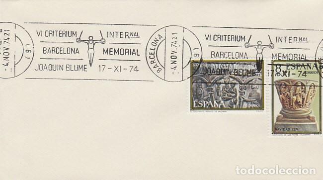 Sellos: A&Ntilde;O 1974, BARCELONA, MEMORIAL JOAQUIN BLUME, RODILLO, ES PRIMER DIA DE LOS SELLOS DE NAVIDAD