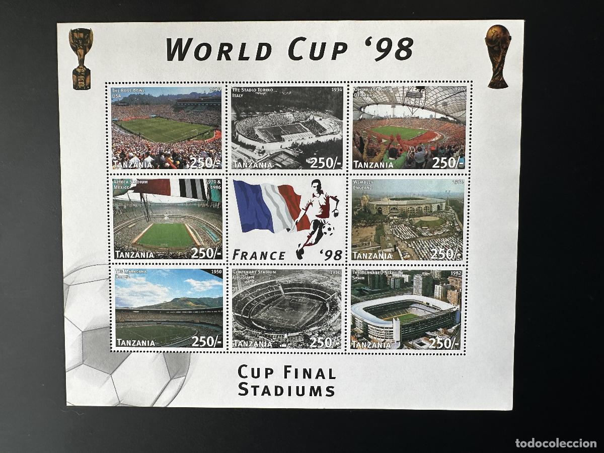 Sellos: Tanzania 1997 Mi. N&ordm; 2720 - 2727 Copa Mundial de F&uacute;tbol Francia 98 estadios