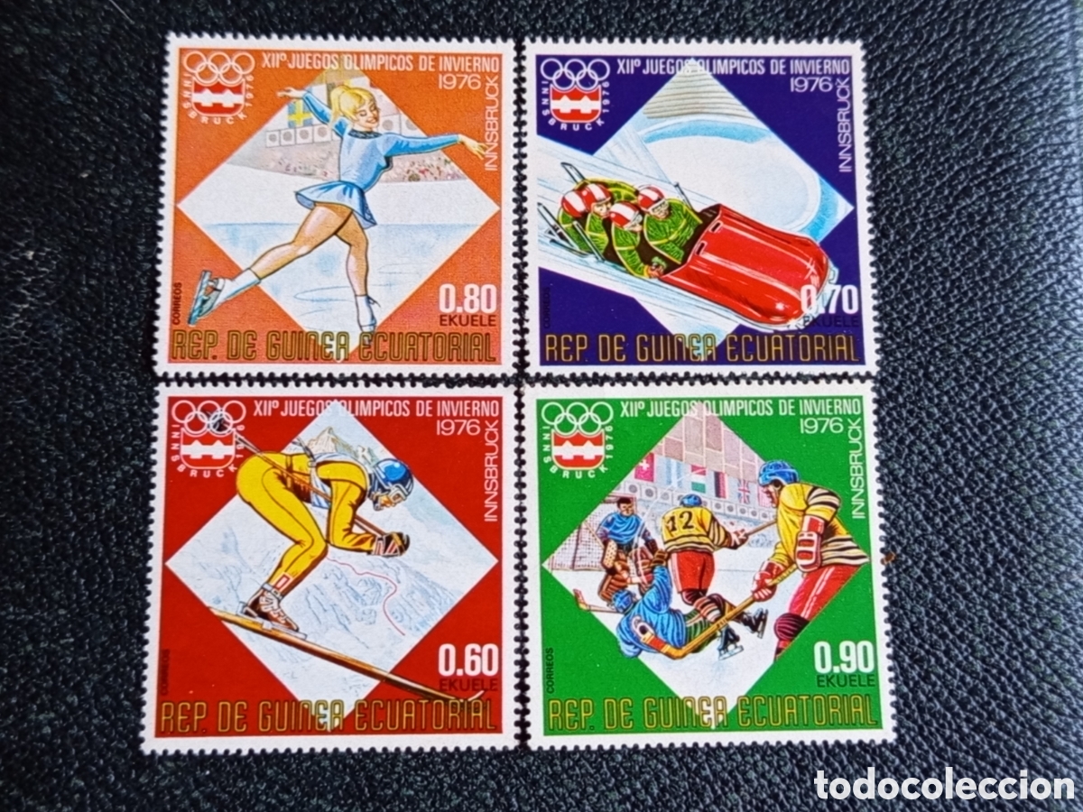 Selos: Lote 4 Sellos Guinea Ecuatorial 1976 JJOO Innsbruck MH (Michel 762/72)