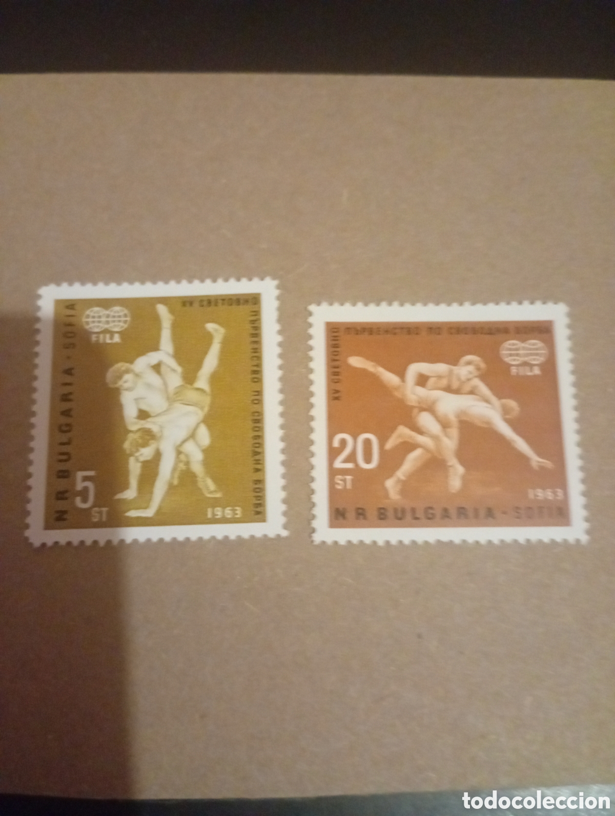 Sellos: BULGARIA 1963 CAMPEONATO DEL MUNDO DE LUCHA LIBRE
