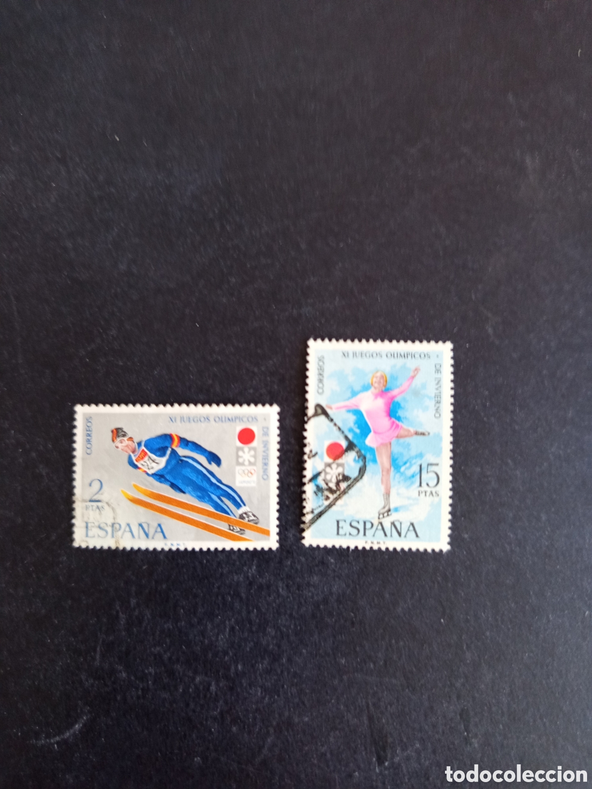 Sellos: Espa&ntilde;a, 1972. Juegos Ol&iacute;mpicos de Sapporo. Edifil 2074/5. Pedido m&iacute;nimo 3 &euro;. Ver fotos