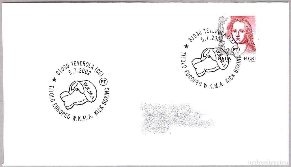 Sellos: Matasellos DEPORTES - TITULO EUROPEO WKMA KICK BOXING. Teverola, Italia, 2002