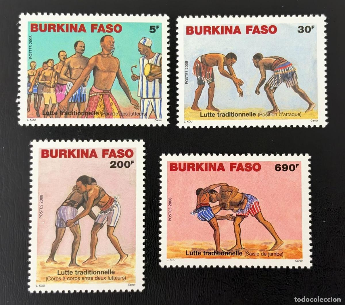 Sellos: Burkina Faso 2008 Mi. 1904-1907 lucha tradicional deporte cultura