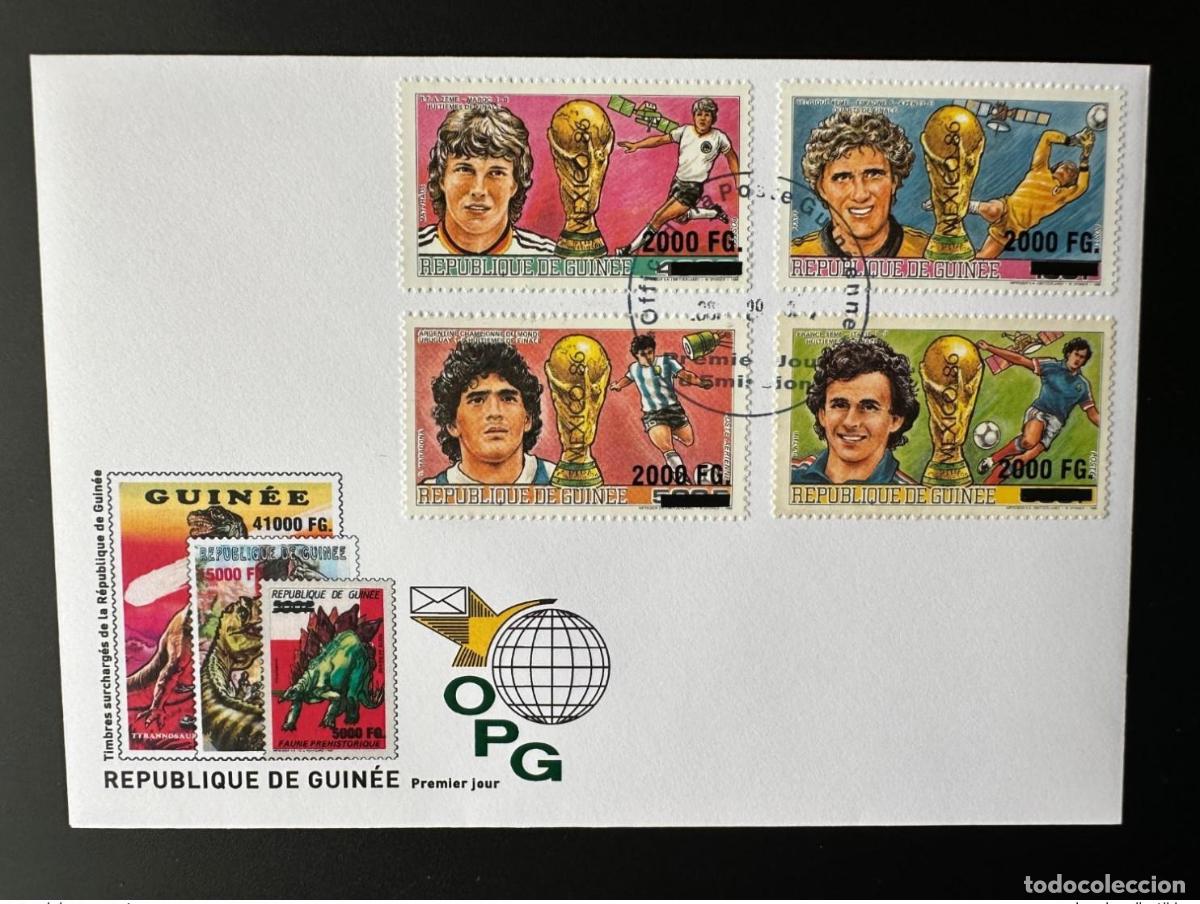 Timbres: Guinea 2009 FDC Mi. 6729 - 6732 F&uacute;tbol sobrecargado Maradona Michel Platini Pfaff