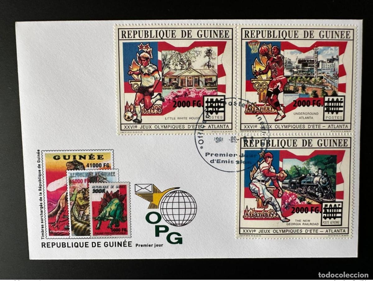 Timbres: Guinea 2009 FDC Mi. 6726 - 6728 sobrecargado Atlanta 96 Juegos Ol&iacute;mpicos Baloncesto