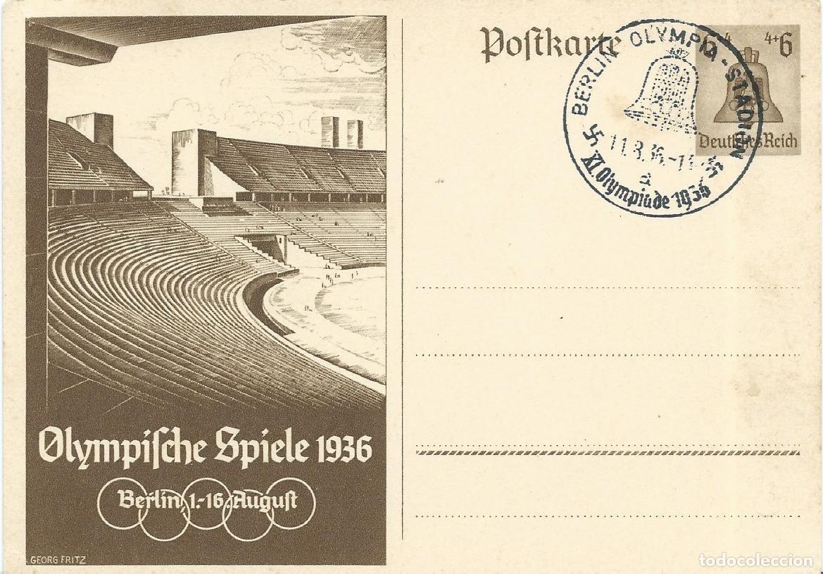 Timbres: 1936. ALEMANIA/GERMANY. ENTERO POSTAL/STATIONERY. JUEGOS OL&Iacute;MPICOS BERL&Iacute;N. OLYMPICS. DEPORTES/SPORTS