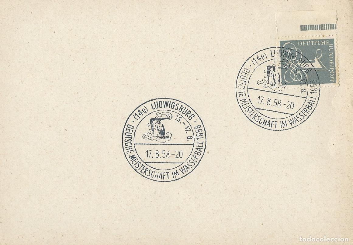Stamps: 1958. ALEMANIA/GERMANY. MATASELLOS/POSTMARK. CAMP. ALEMANIA WATERPOLO. DEPORTES/SPORTS.