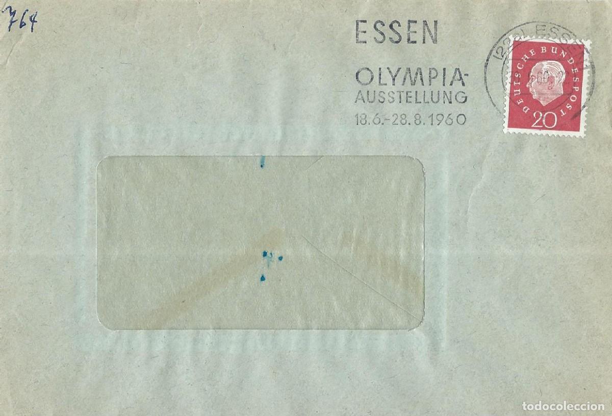 Sellos: 1960. ALEMANIA/GERMANY. RODILLO/SLOGAN. ESSEN. EXPOSICI&Oacute;N JUEGOS OL&Iacute;MPICOS. DEPORTES/SPORTS.