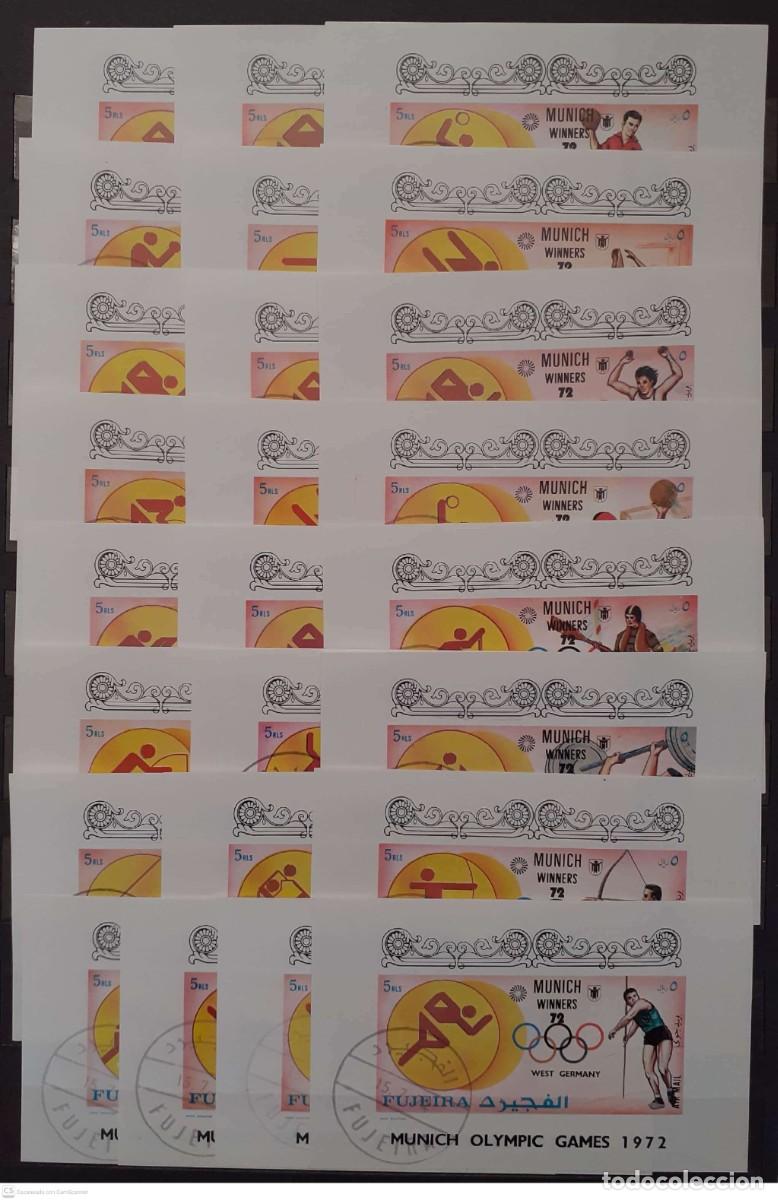 Sellos: FUJEIRA Minibloques 1407EB/1431EB&deg; Medallistas de los Juegos Olimpicos de Munich. Serie completa